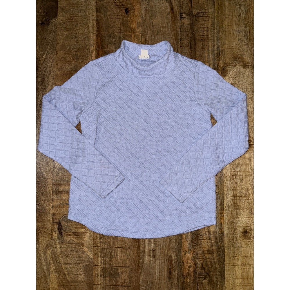 Crewcuts J.Crew Girls Periwinkle Blue Quilted Mock Neck Top Size L 10-11